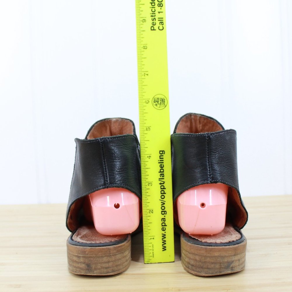 Musse & Cloud Ciara Black Leather Ankle Open Toe Booties Size 10 / 40 - Picture 7 of 9